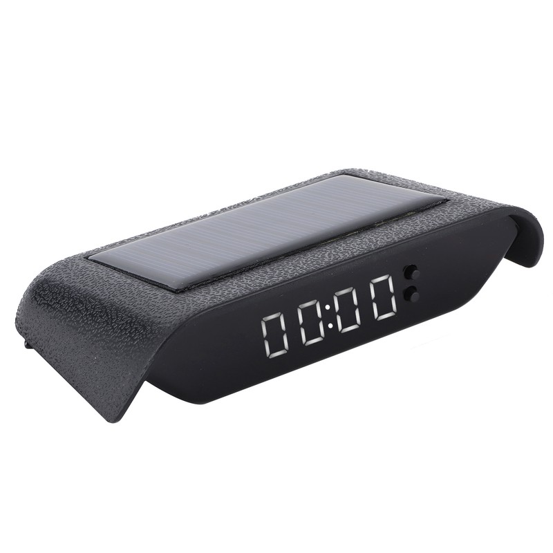 Car Digital Clock Auto Truck Solar Powered Time Date Temperature