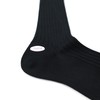 Harrison Egyptian Cotton Wide Rib Socks, Black