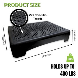 Evelots Mobility Half Step Nonslip Treads Indoor or Outdoor Sturdy for Door, Bed, Bathtub & Shower - Hold up to 400 Pounds