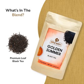 BREWIX, Darjeeling Golden Summer Tea From Himalayas (22 Pyramid Tea Bags) | High Grown in the Himalayas | Long Leaf Tea, Packed in Resealable Ziplock Pouch