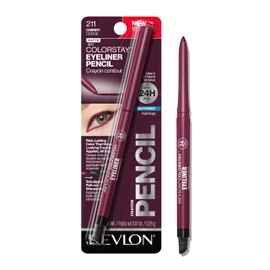 REVLON ColorStay Pencil Waterproof Eyeliner, Smudge-Proof, Eye Makeup with Built-In Sharpener, 211 Cherry, 0.01 oz