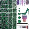 22000pcs Resin Flatback Rhinestones for Crafting, Silverback Emerald Green 2mm