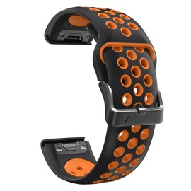 DFAMIN 22mm 26mm Silicone Watch Band，For Garmin Seris Watch Replacement Watch Band，22mm 26mm Men Women Quick Fit Silicone Watch Strap (Color : Black Orange, Size : 26mm)