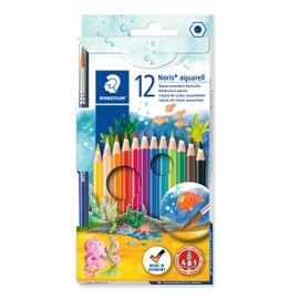 STAEDTLER 144 10NC12 Noris Aquarell Watercolour Pencils - Assorted Colours (Pack of 12)
