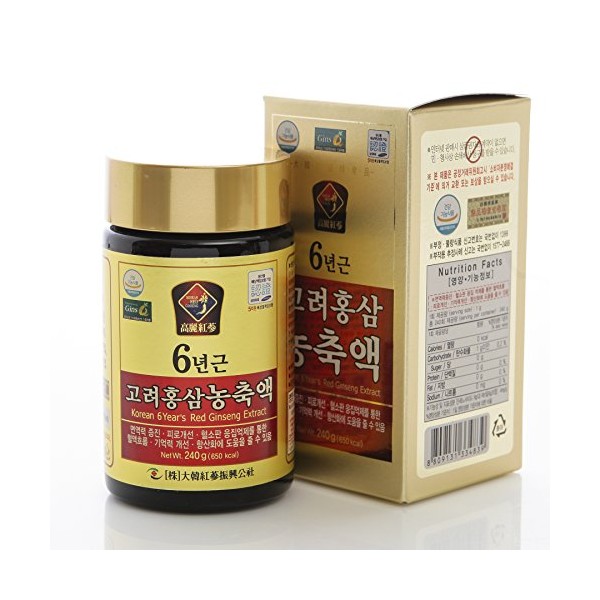 240g(8.5oz), 100% Pure Korean 6years Root Red Ginseng Extract, Saponin, Panax
