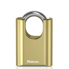 Outdoor Combination Lock, 4 Digit Heavy Duty Padlock Metal, Weatherproof Alloy Locks with Hardened Steel Shackle, High Security Large Padlocks for Sheds Fence, Gate Hasps, Storage Unit-Golden