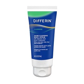 Differin Body Scrub with Salicylic Acid Acne Clearing Improves Tone and Texture Prone Skin on Back Shoulders and Chest, 8 Oz