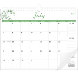 Calendar 2025 2026 –18 Month Wall Calendar UK (37 x 29 cm) – from July 2025 to December 2026 – Month to View Planner – Ideal for Home Office Planning Orgnizing,Green Leaf