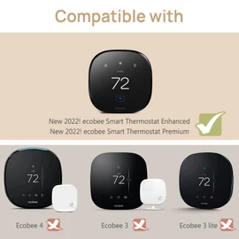 CaseBot Wall Plate for 2022 Ecobee Smart Thermostat Premium & 2022 Ecobee Smart Thermostat Enhanced, Practical and Stylish Trim Kit Bracket Mount Cover, Easy Installation, Matte Black
