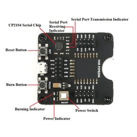HiLetgo ESP8266 Development Board Programmer Tool Burning Fixture Tool Test Socket Downloader for ESP8266 ESP-12S/ESP-12F/ESP-12E/ESP-07/ESP-07S