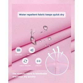 MaaMgic Mens 2 in 1 Swimming Shorts 4 Way Stretch Trunks 5.5" Swimwear Quick Dry Bathing Suits,Pink Splash Tropics,X-Large