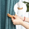 DFsucces Set of 2 Magnetic Wooden Ring Shaped Curtain Tiebacks