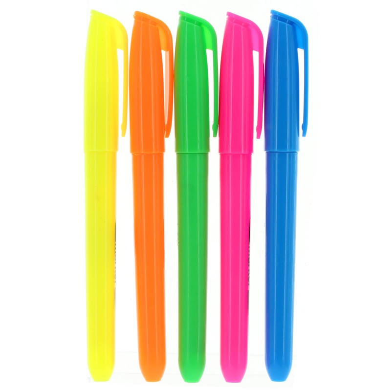 MIJOMA Set of 5 Highlighters in Assorted Bright Colours