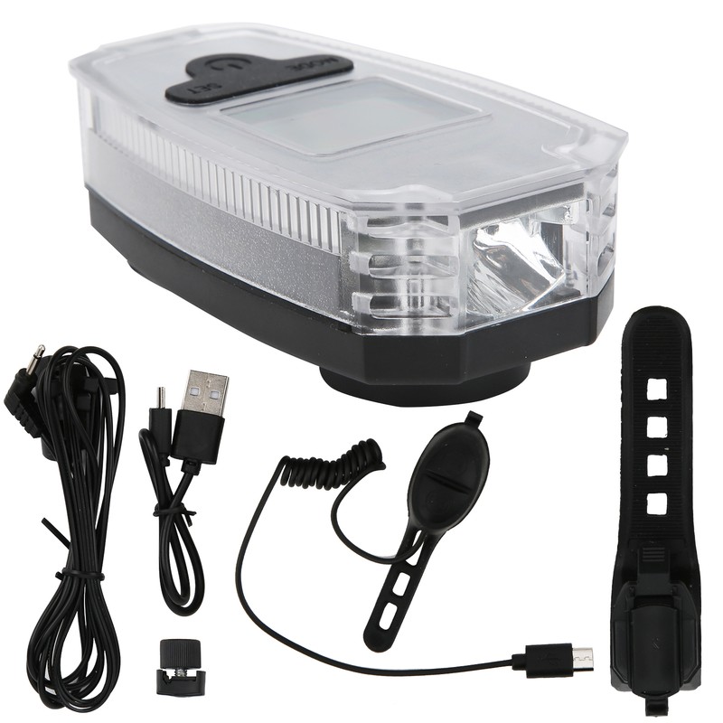 Multifunctional Bike Front Light Bicycle Speedometer LED Display Horn Warning