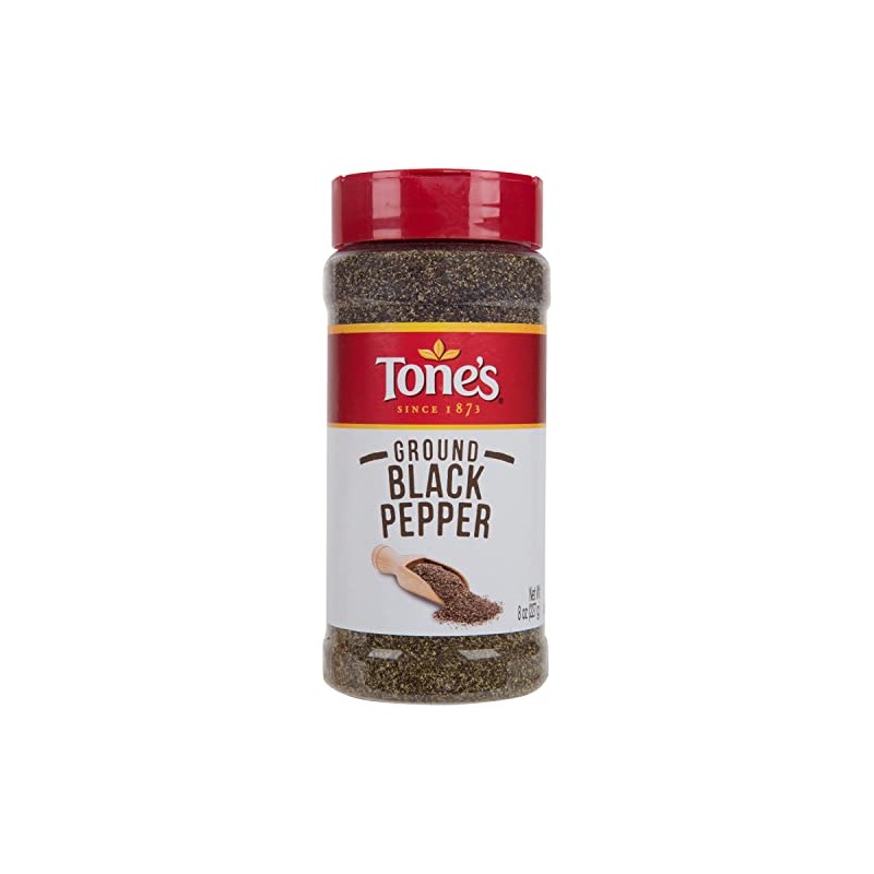 Tone's Ground Black Pepper, 8.00 Ounce
