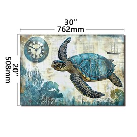 fzxwyishu Beach turtle Tempered Glass Kitchen Backsplash, Stove Back Top Cover, Splashback Tile, Kitchen Sink Cover Splash Guard, Home Kitchen Decor (30"x20"(76.2x50.8cm))