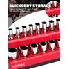 SUNBABA 8-Piece Magnetic Socket Organizer Set,1/2", 1/4" and 3/8" SAE