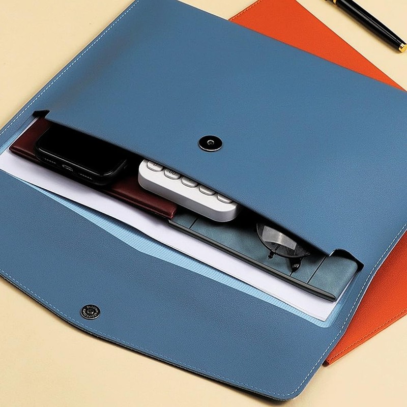 LAISIZHU PU Leather A4 File Folder, 13.0 x 9.6 inches