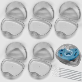 6 Pack Pacifier Holder Case with Hanging Strings Universal Pacifier Case Accessories Holders for Home Walking Travel, Pacifier Container Case Boxes (6P (Gray))