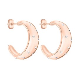 Tamaris Hoop Earrings, Stainless Steel, Cubic Zirconia