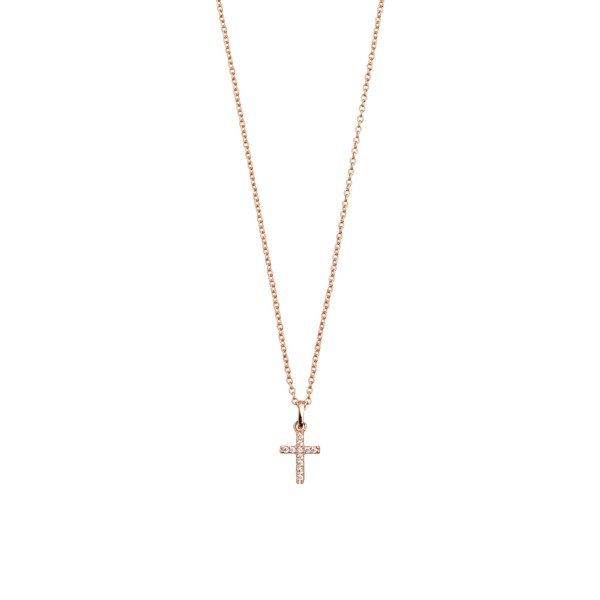 Xenox XS3521RK Women's Classic Cross Necklace with Pendant Zirconia Silver