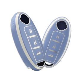 OFFCURVE Car Key Case, Key Cover, Key Cover, Protective Cover, 3/4 Buttons, Fits Nissan Qashqai Juke Micra Murano Note X-Trail 370Z J11 T32 Pathfinder Tiida Cube Infiniti