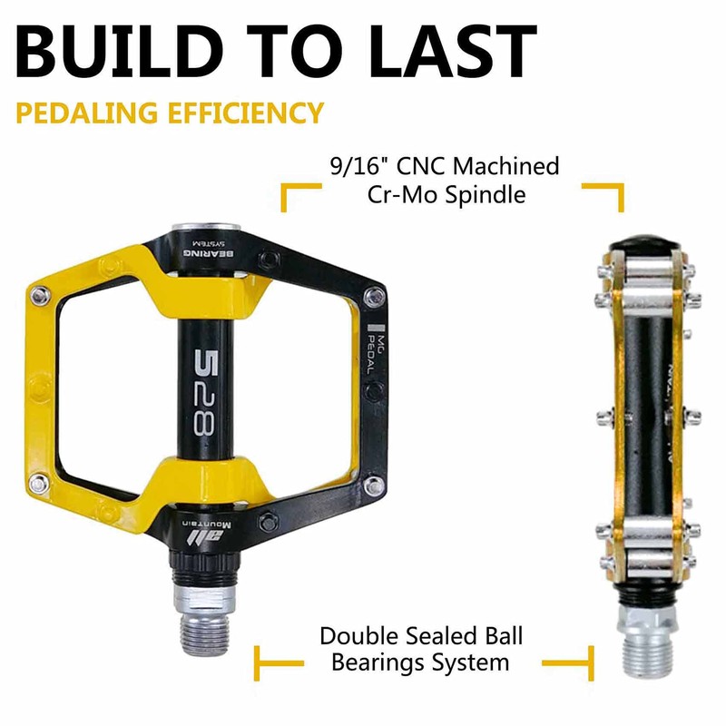 Bicycle Pedals-Aluminium Alloy Bicycle Pedals-Mountain Bike Pedals with Removable Non-Slip