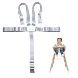 Tripp Trapp & Hauck Children's Safety Belt, 5-Point Children's Safety Belt for Highchair, Replacement Strap, Adjustable Baby Belt, Pushchair and High Chair, Buggy, Replacement, White Oval Strap (Pack