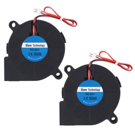 Diann 2pcs 5015 3D Printer DC 24V Brushless Blower Cooling Fan Turbine Turbo 50x15mm for RepRap i3 CR-10 and Other Small Appliances Repair Replacement