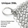 Amagabeli Cast Iron Cleaner 8"x6" 316L Stainless Steel Chainmail Scrubber