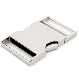 Metal Quick Side Release Buckle 1 PCS Metal Quality Webbing Bag Clip Lock Belt Strap Backpacks (Silver, 1 1/4")