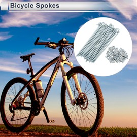 RATCHROLL 1 Set Universal Bicycle Spokes 12G 119mm Length Bike Wheel Spokes Nipple Silver Tone Carbon Steel Galvanized