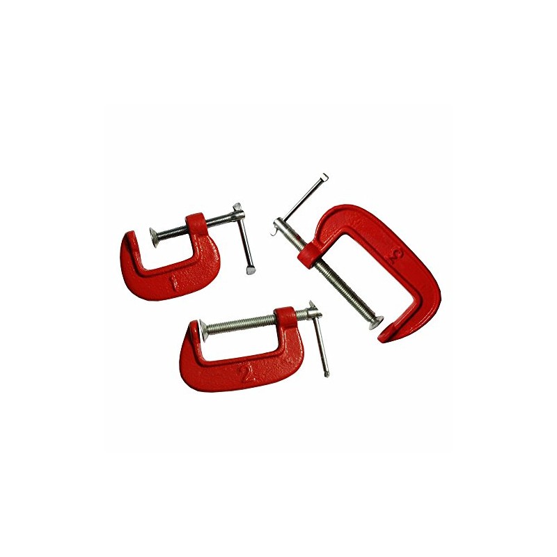 Wideskall® 6 Pieces Heavy Duty Malleable C Clamp Set
