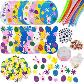 ZDQC 486 Pieces Easter Eggs Craft Set, DIY Easter Decoration Craft Set, Easter Crafts Children, Pendant Rabbit Easter, Easter Rabbit Crafts, Foam Rubber Craft Set Easter, Easter Decoration Crafts