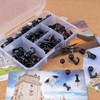 Black Push Pins Set, 5 Styles 140-count Thumb Tacks Map