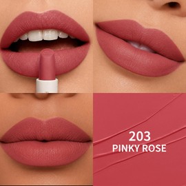 Pink Matte Lipstick – Hydrating, Non-Drying, Full Coverage 203