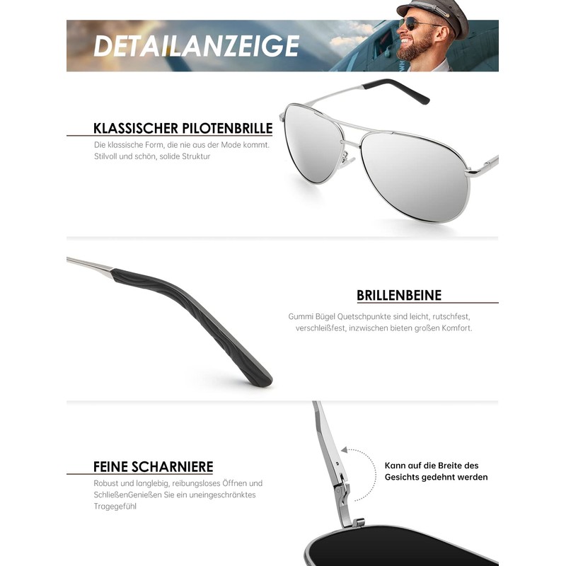 ANYLUV Sunglasses Men's Polarised Updated Sunglasses Women with UV400 Protection