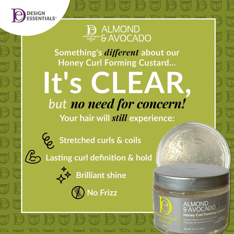 Design Essentials Almond & Avocado Honey Curl Forming Custard, Defines