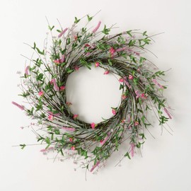 Sullivans Spring Wreaths for Front Door, Blossom Flower Wreath 25" Artificial Mixed Pink Bloom Floral Round Wreath, Indoor Outdoor Decorations for Fireplace, Cabinet, Mantle Home Décor