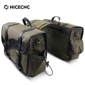 NICECNC Motorcycle Panniers Side Throw Over Saddlebags For Harley Sportster Softail Dyna