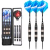 CyeeLife Steel Darts Set 30g Brass Barrels with Shafts Flights