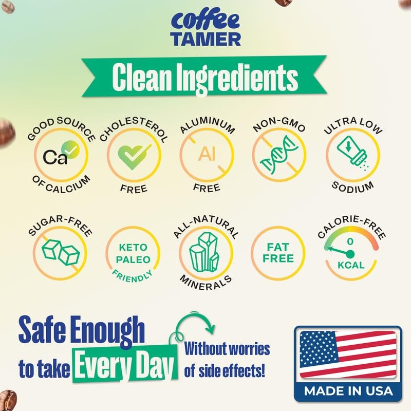 Coffee Tamer Acid Reducer – 50 Packets – Transforms Regular