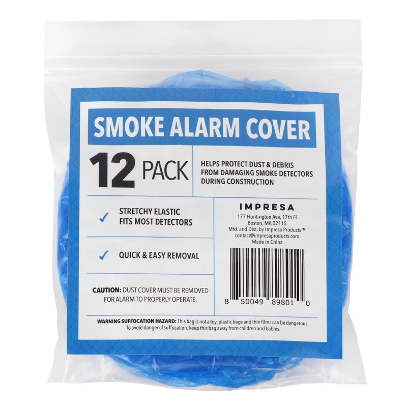 IMPRESA Pack of 12 Temporary Smoke Detector Cover Pack -