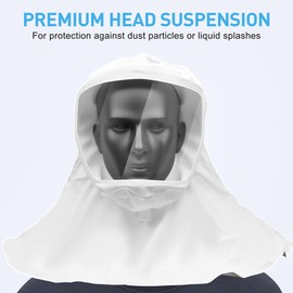 Full Face PAPR Hood with Integrated Head Suspension, Sealed Protective Respirator Hood for Powered Air Purifying System, Anti-Dust Lightweight Respirator Parts for Painting, Chemical, Industrial Use
