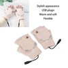 USB Heated Gloves Mitten Men Women Winter Knitted Fingerless Hand