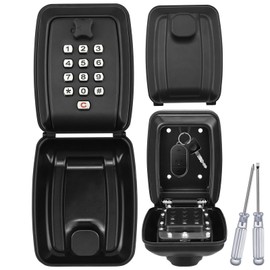 Push Button Combination Key Safe, Wall Mount Key Lock Box, Outdoor Waterproof Key Safe Box, Key Cabinet, 12-Digit Combination Key Box with Cover, Key Box Police Approved Lockbox for Home Garage Office