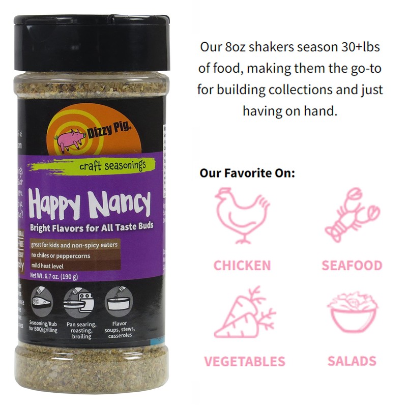 Dizzy Pig Happy Nancy Mild Seasoning Rub | Pepper &