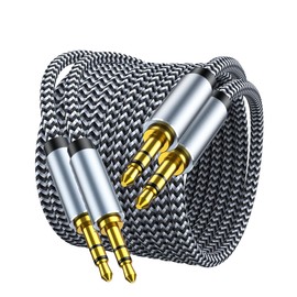 MORELECS Aux Cord 2Pack, 3.5mm Audio Cable Nylon Braided Aux Cable 4ft, 3.5mm Male to Male AUX Cord for Car, Headphones, Home Stereos, Speaker