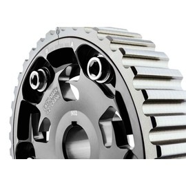 VMS RACING Adjustable Fang CAM GEAR in GUNMETAL Anodized Machined CNC Billet Aluminum Compatible with Honda Civic D15 D16 1.5L 1.6L SOHC 92-95 1992-1995