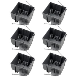 YQSIYU 2 Gang Electrical Box New Work,32 Cubic Inches,Remodel Electrical Box,Gray Electrical Outlet Box for Drywall,6 Pack.